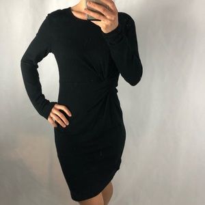 Lea & viola XS black knit long sleeve mini dress